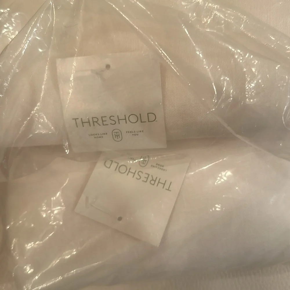 TWO! Target Threshold NWT Textural Sheer Window Panel New Ivory Unopened
